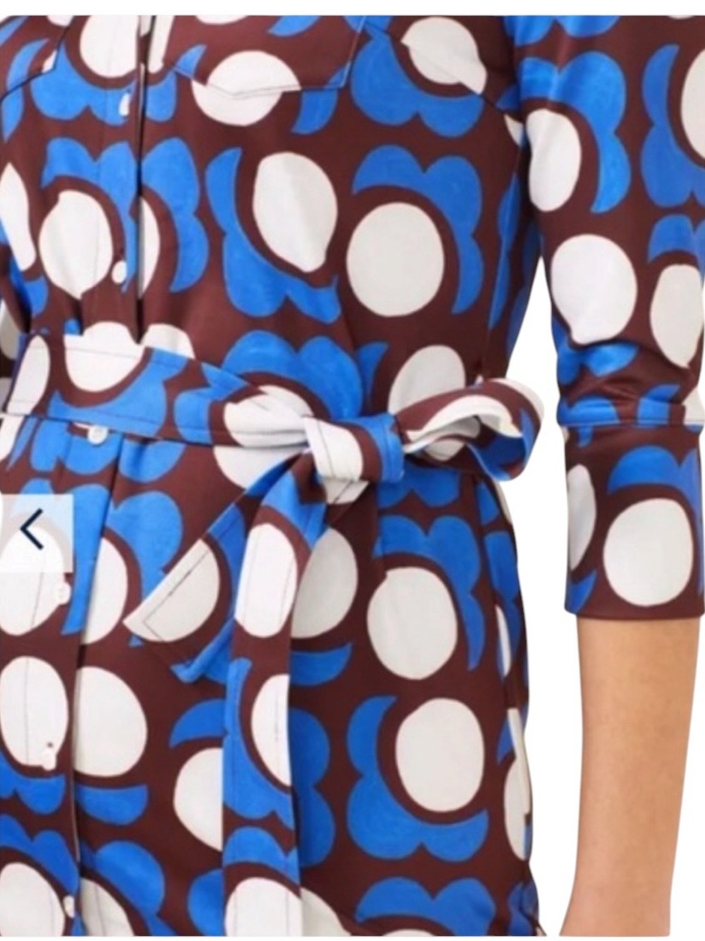 J. McLaughlin Brynn brown & blue malmo poppy lyford jersey shirt dress - Picture 2 of 13